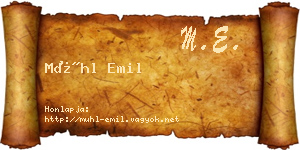 Mühl Emil névjegykártya