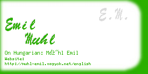 emil muhl business card